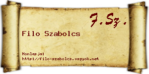Filo Szabolcs névjegykártya