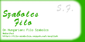 szabolcs filo business card